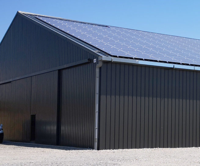 Pignon Bâtiment agricole de stockage photovoltaïque à Auribail (31)