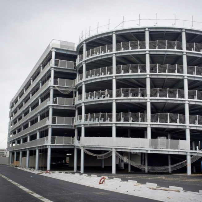 AKKA PARKING SILO charpente métallique d’un parking + rampe circulaire