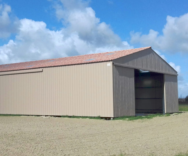 BÂTIMENT AGRICOLE STANDARD – BOURRET couverture fibro ciment teinte flammée