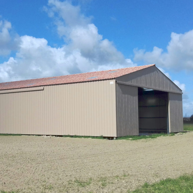 BÂTIMENT AGRICOLE STANDARD – BOURRET couverture fibro ciment teinte flammée