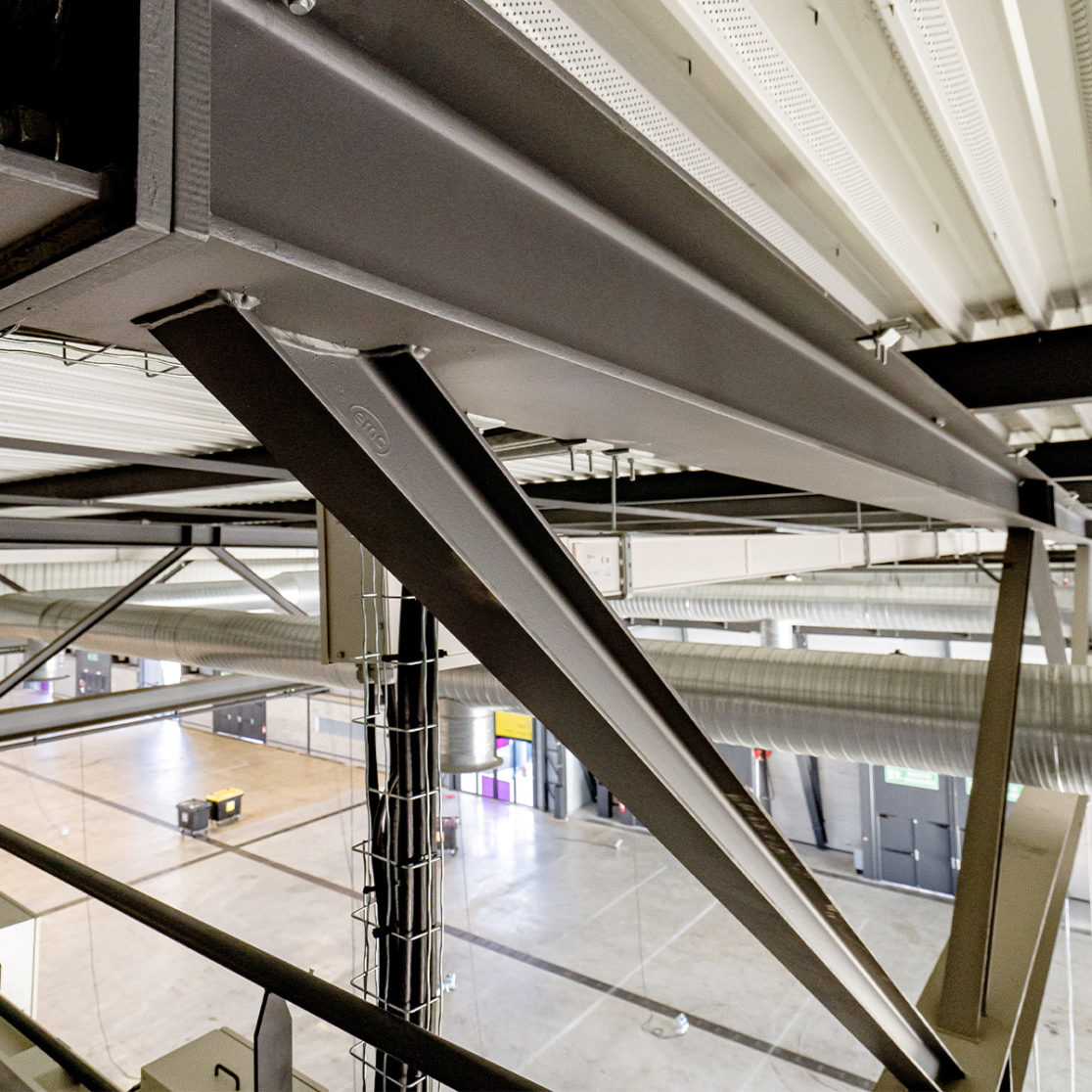 Assemblage mécano-soudé diagonale/membrure - HALL B2 – PARC EXPOSITION MONTPELLIER